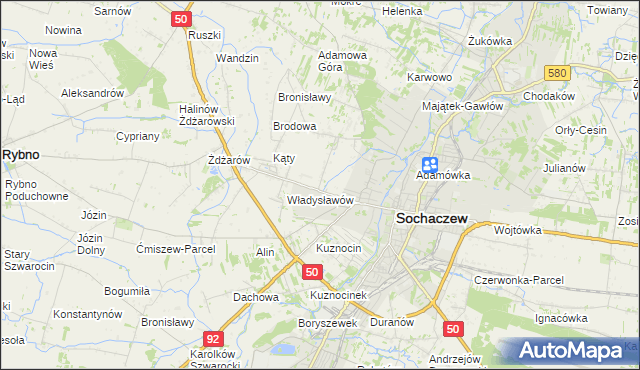 mapa Rozlazłów, Rozlazłów na mapie Targeo