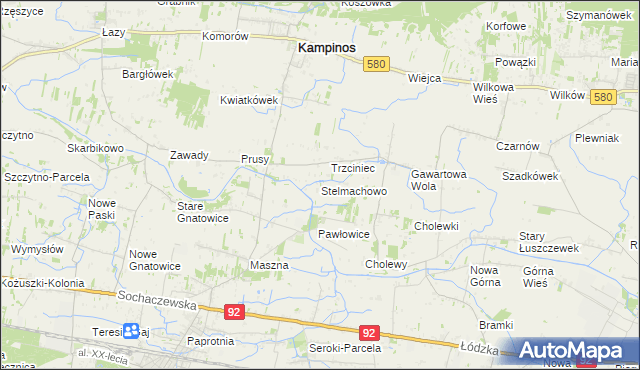 mapa Stelmachowo gmina Leszno, Stelmachowo gmina Leszno na mapie Targeo