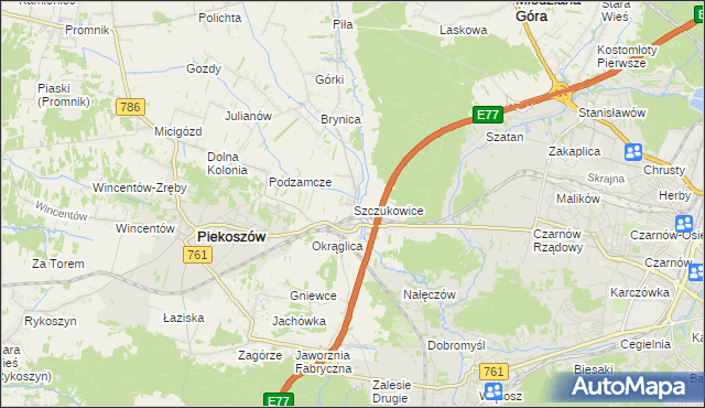 mapa Szczukowice, Szczukowice na mapie Targeo