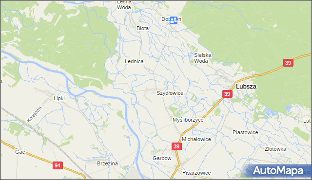 mapa Szydłowice, Szydłowice na mapie Targeo