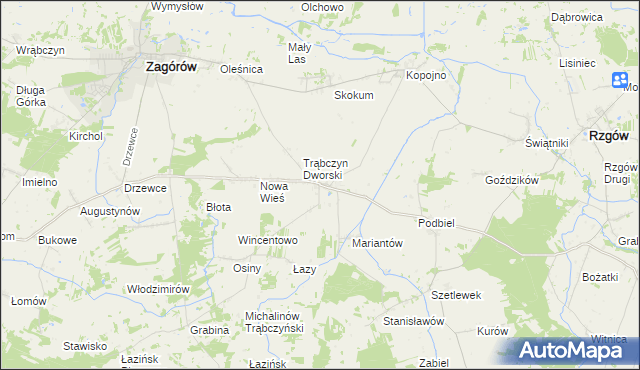mapa Trąbczyn, Trąbczyn na mapie Targeo