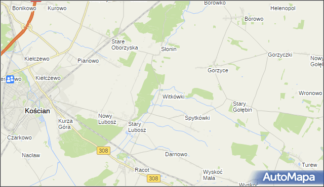 mapa Witkówki, Witkówki na mapie Targeo