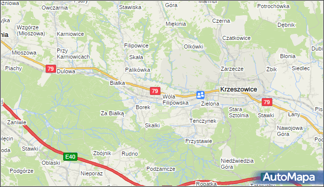 mapa Wola Filipowska, Wola Filipowska na mapie Targeo