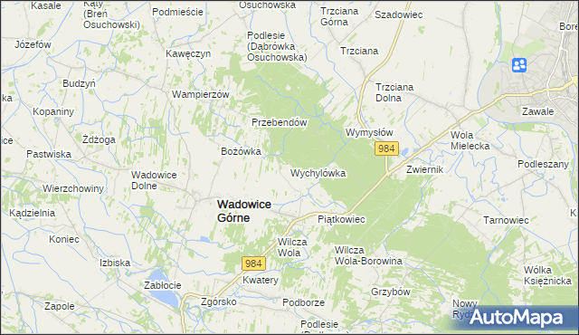 mapa Wychylówka, Wychylówka na mapie Targeo