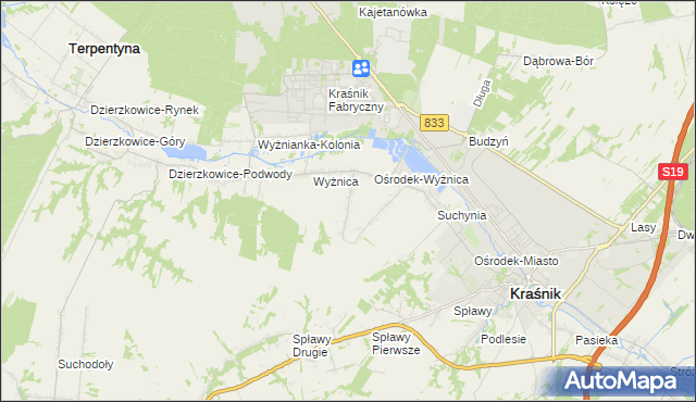 mapa Wyżnica-Kolonia, Wyżnica-Kolonia na mapie Targeo