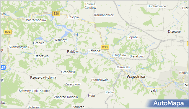 mapa Bartłomiejowice gmina Wąwolnica, Bartłomiejowice gmina Wąwolnica na mapie Targeo