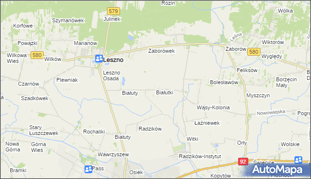 mapa Białutki, Białutki na mapie Targeo