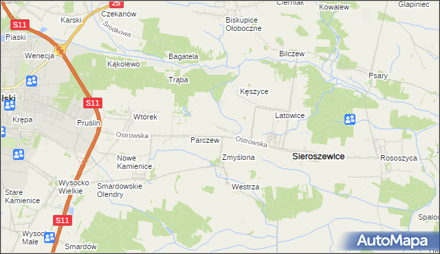 mapa Bibianki, Bibianki na mapie Targeo