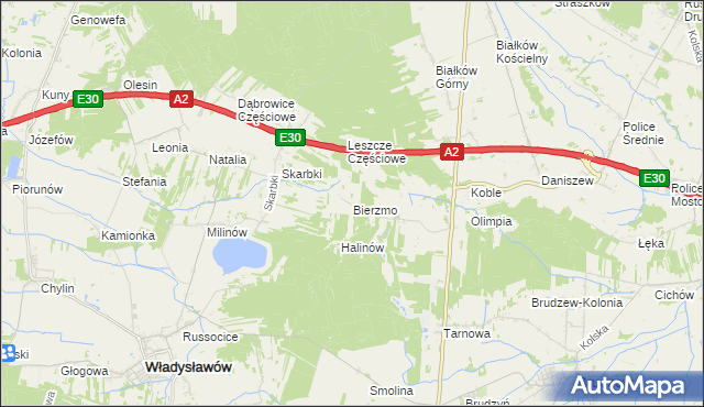 mapa Bierzmo, Bierzmo na mapie Targeo
