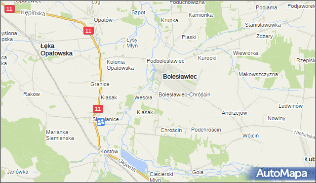 mapa Bolesławiec-Chróścin, Bolesławiec-Chróścin na mapie Targeo