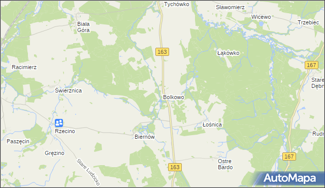 mapa Bolkowo gmina Połczyn-Zdrój, Bolkowo gmina Połczyn-Zdrój na mapie Targeo