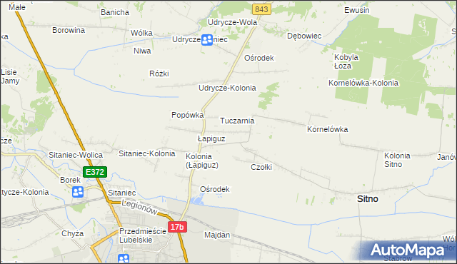 mapa Borowina Sitaniecka, Borowina Sitaniecka na mapie Targeo