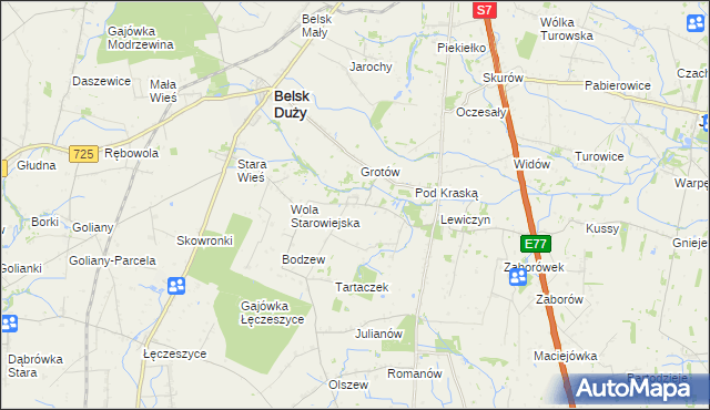 mapa Boruty gmina Belsk Duży, Boruty gmina Belsk Duży na mapie Targeo