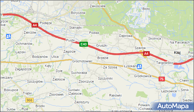 mapa Brzezie gmina Kłaj, Brzezie gmina Kłaj na mapie Targeo