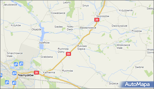 mapa Bukowa Śląska, Bukowa Śląska na mapie Targeo