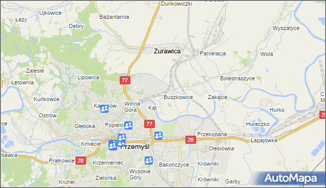 mapa Buszkowice gmina Żurawica, Buszkowice gmina Żurawica na mapie Targeo