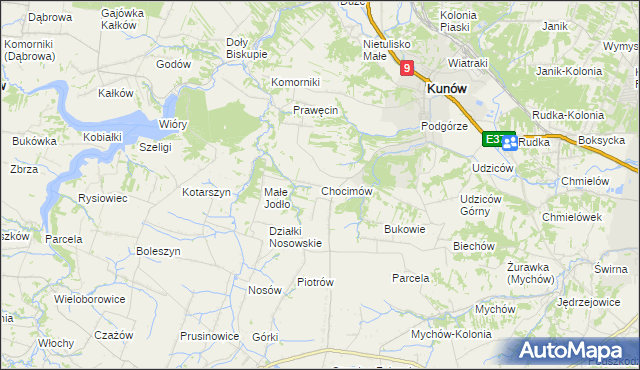 mapa Chocimów, Chocimów na mapie Targeo