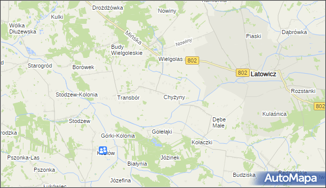 mapa Chyżyny, Chyżyny na mapie Targeo