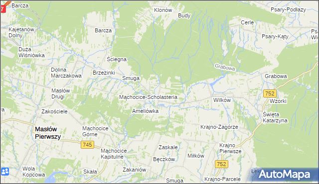 mapa Ciekoty, Ciekoty na mapie Targeo