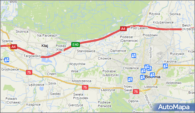 mapa Cikowice, Cikowice na mapie Targeo