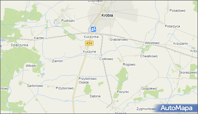 mapa Ciołkowo, Ciołkowo na mapie Targeo