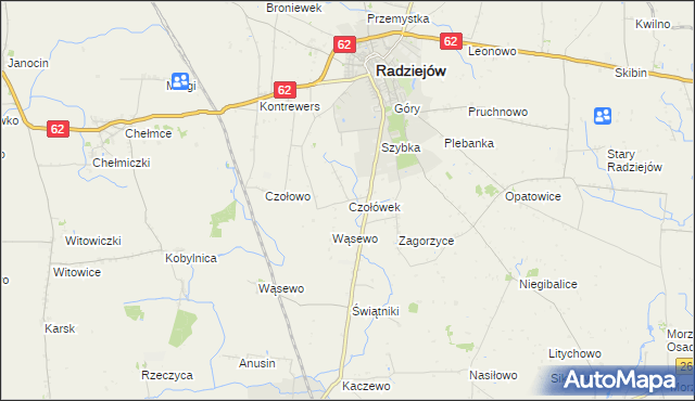 mapa Czołówek, Czołówek na mapie Targeo