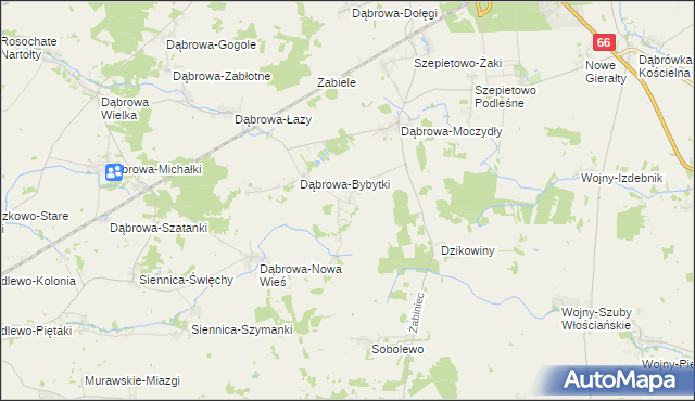 mapa Dąbrowa-Wilki, Dąbrowa-Wilki na mapie Targeo