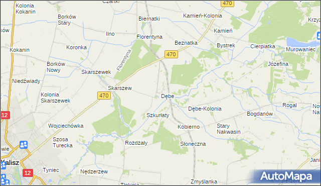 mapa Dębe gmina Żelazków, Dębe gmina Żelazków na mapie Targeo