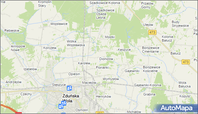 mapa Dionizów, Dionizów na mapie Targeo