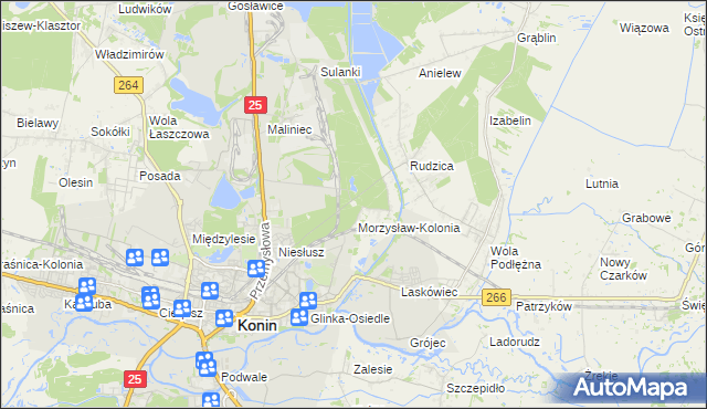 mapa Długa Łąka, Długa Łąka na mapie Targeo