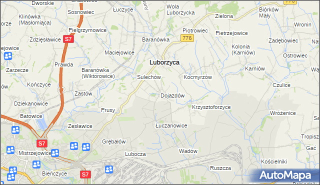 mapa Dojazdów, Dojazdów na mapie Targeo