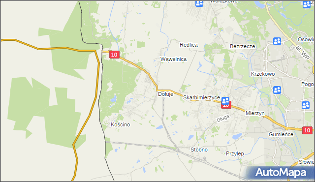 mapa Dołuje, Dołuje na mapie Targeo