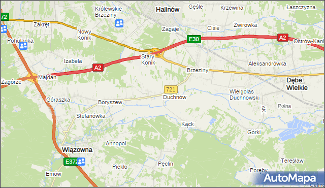 mapa Duchnów, Duchnów na mapie Targeo