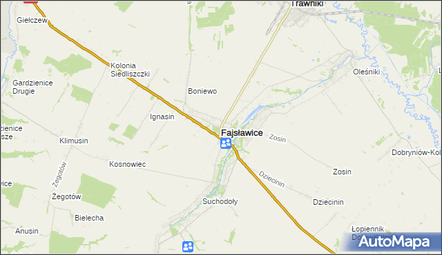 mapa Fajsławice, Fajsławice na mapie Targeo