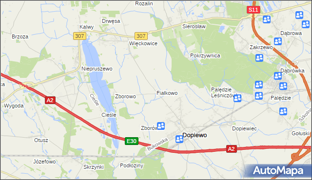 mapa Fiałkowo, Fiałkowo na mapie Targeo