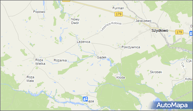 mapa Gądek, Gądek na mapie Targeo