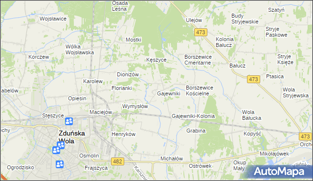 mapa Gajewniki, Gajewniki na mapie Targeo