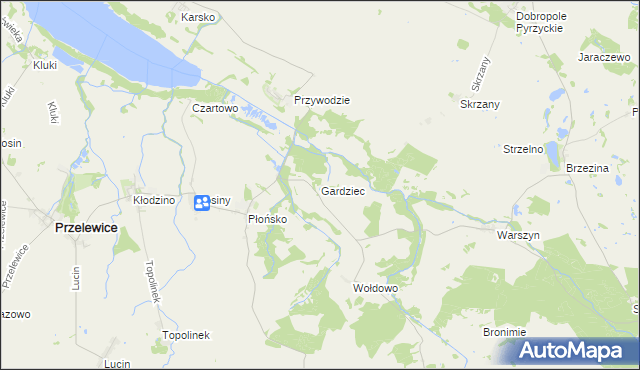 mapa Gardziec, Gardziec na mapie Targeo