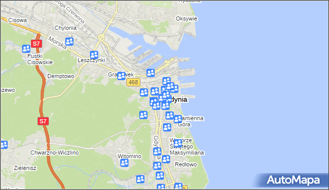 mapa Gdyni, Gdynia na mapie Targeo