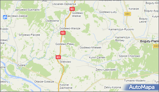 mapa Godlewo-Milewek, Godlewo-Milewek na mapie Targeo