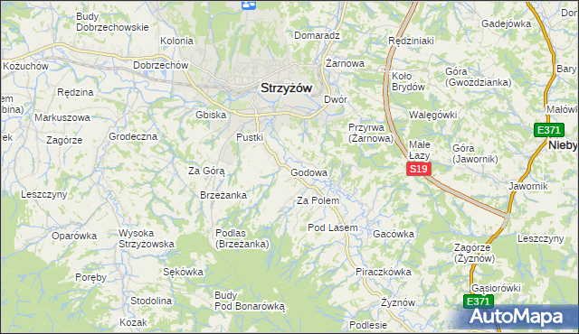 mapa Godowa, Godowa na mapie Targeo