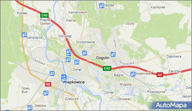 mapa Gogolin powiat krapkowicki, Gogolin powiat krapkowicki na mapie Targeo