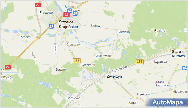 mapa Golczewice, Golczewice na mapie Targeo