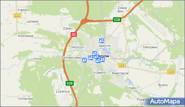 mapa Goleniów, Goleniów na mapie Targeo