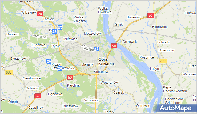 mapa Góra Kalwaria, Góra Kalwaria na mapie Targeo