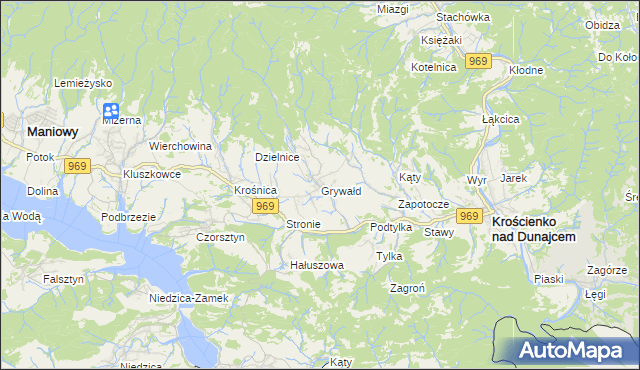 mapa Grywałd, Grywałd na mapie Targeo