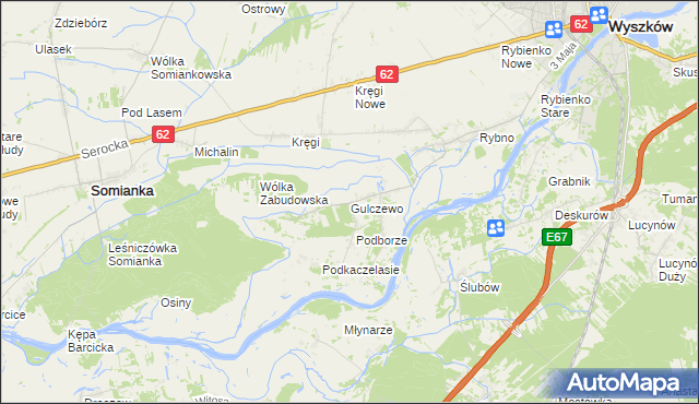 mapa Gulczewo gmina Wyszków, Gulczewo gmina Wyszków na mapie Targeo