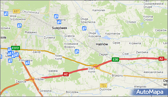 mapa Hipolitów gmina Halinów, Hipolitów gmina Halinów na mapie Targeo