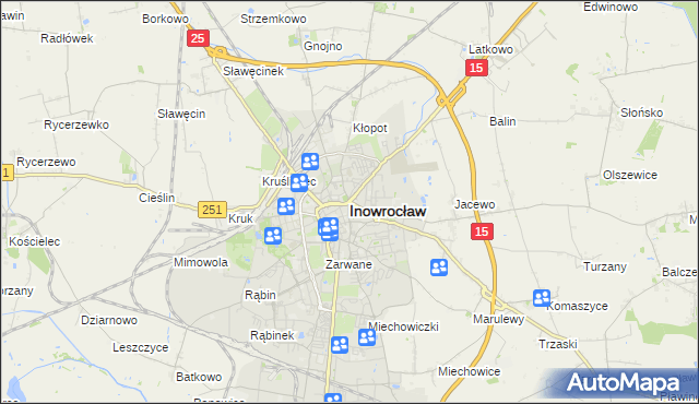 mapa Inowrocławia, Inowrocław na mapie Targeo