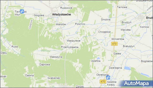 mapa Izabelin gmina Brudzew, Izabelin gmina Brudzew na mapie Targeo